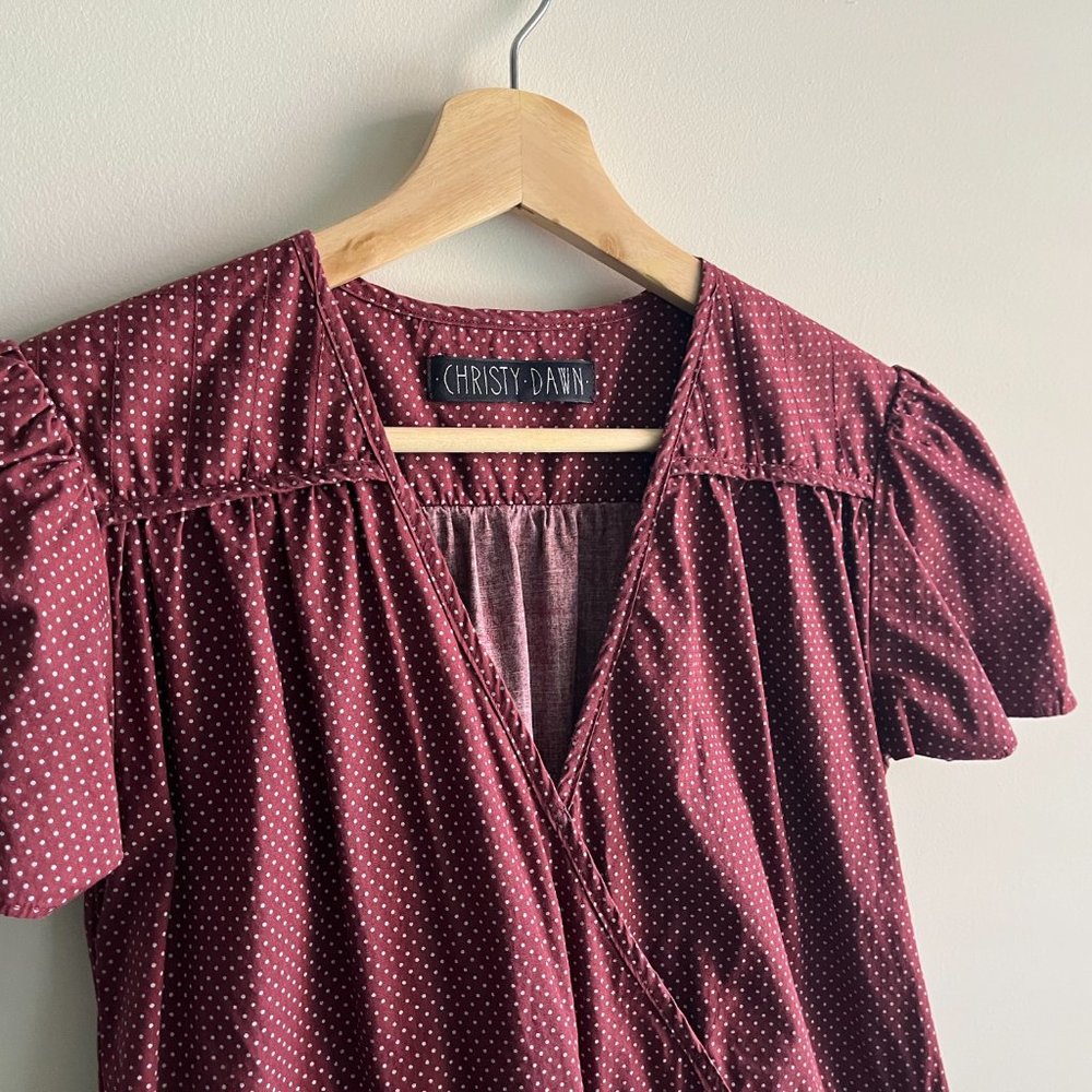 Christy Dawn - Dawn Dress in Burgundy Dot - Picture 2 of 10